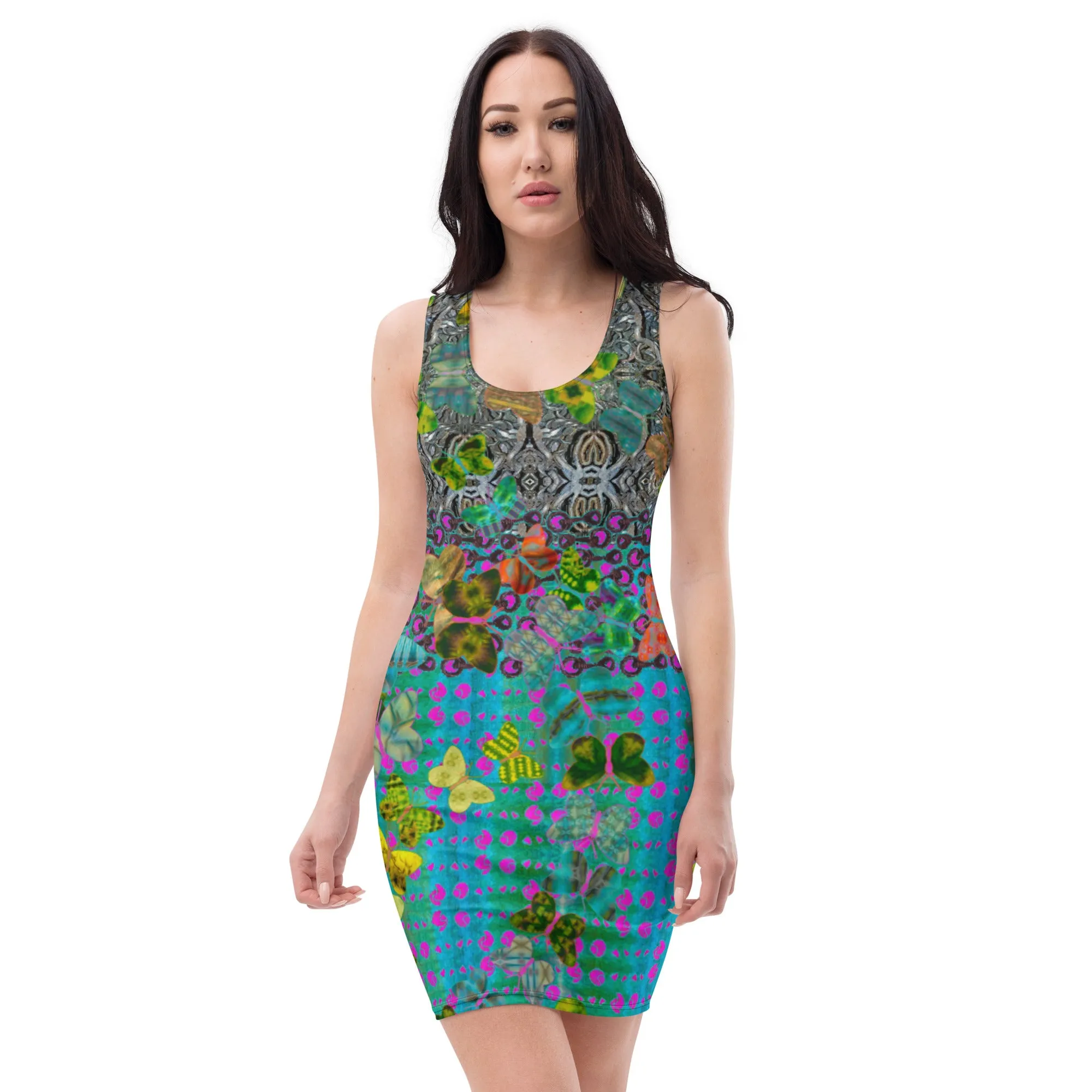 Fitted Sleeveless Bodycon Dress (Her/Muliebris)(Butterfly Glade Shoal Solstice GNHV8.8) RJSTH@Fabric#8 RJSTHw2021 RJS