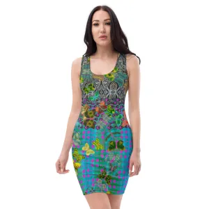 Fitted Sleeveless Bodycon Dress (Her/Muliebris)(Butterfly Glade Shoal Solstice GNHV8.8) RJSTH@Fabric#8 RJSTHw2021 RJS