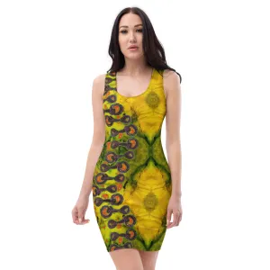 Fitted Sleeveless Bodycon Dress (Her/Muliebris)(Grail Night Rose Lightning Bolt) RJSTH@Fabric#1 RJSTHW2021 RJS