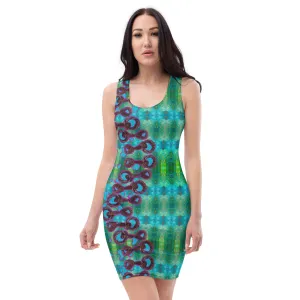 Fitted Sleeveless Bodycon Dress (Her/Muliebris)(Grail Night Rose Lightning Bolt) RJSTH@Fabric#11 RJSTHW2021 RJS
