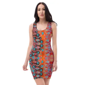 Fitted Sleeveless Bodycon Dress (Her/Muliebris)(Grail Night Rose Lightning Bolt) RJSTH@Fabric#12 RJSTHW2021 RJS