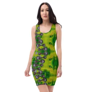 Fitted Sleeveless Bodycon Dress (Her/Muliebris)(Grail Night Rose Lightning Bolt) RJSTH@Fabric#5 RJSTHW2021 RJS