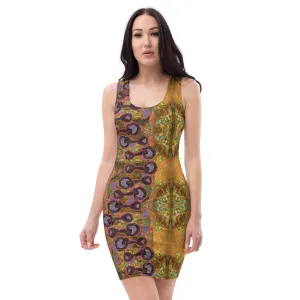 Fitted Sleeveless Bodycon Dress (Her/Muliebris)(Grail Night Rose Lightning Bolt) RJSTH@Fabric#6 RJSTHW2021 RJS