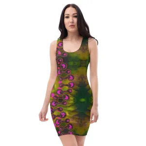 Fitted Sleeveless Bodycon Dress (Her/Muliebris)(Grail Night Rose Lightning Bolt) RJSTH@Fabric#7 RJSTHW2021 RJS