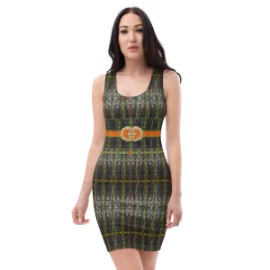Fitted Sleeveless Bodycon Dress (Her/Muliebris)(Rind#1 Ouroboros Butterfly Belt Tree Link) RJSTH@Fabric#1  RJSTHW2021 RJS