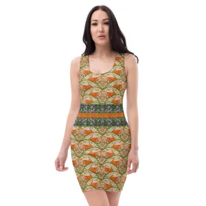 Fitted Sleeveless Bodycon Dress (Her/Muliebris)(Rind#2 Ouroboros Butterfly Tree Link Stripe) RJSTH@Fabric#2 RJSTHW2021 RJS