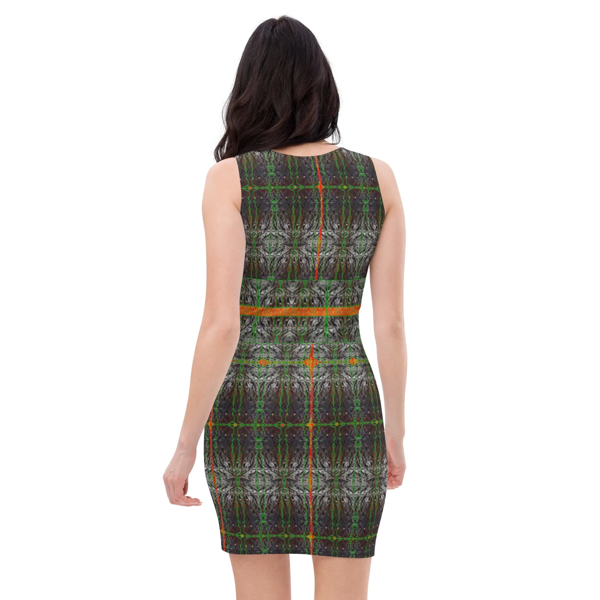 Fitted Sleeveless Bodycon Dress (Her/Muliebris)(Rind#3 Ouroboros Butterfly Belt Tree Link) RJSTH@Fabric#3  RJSTHW2021 RJS