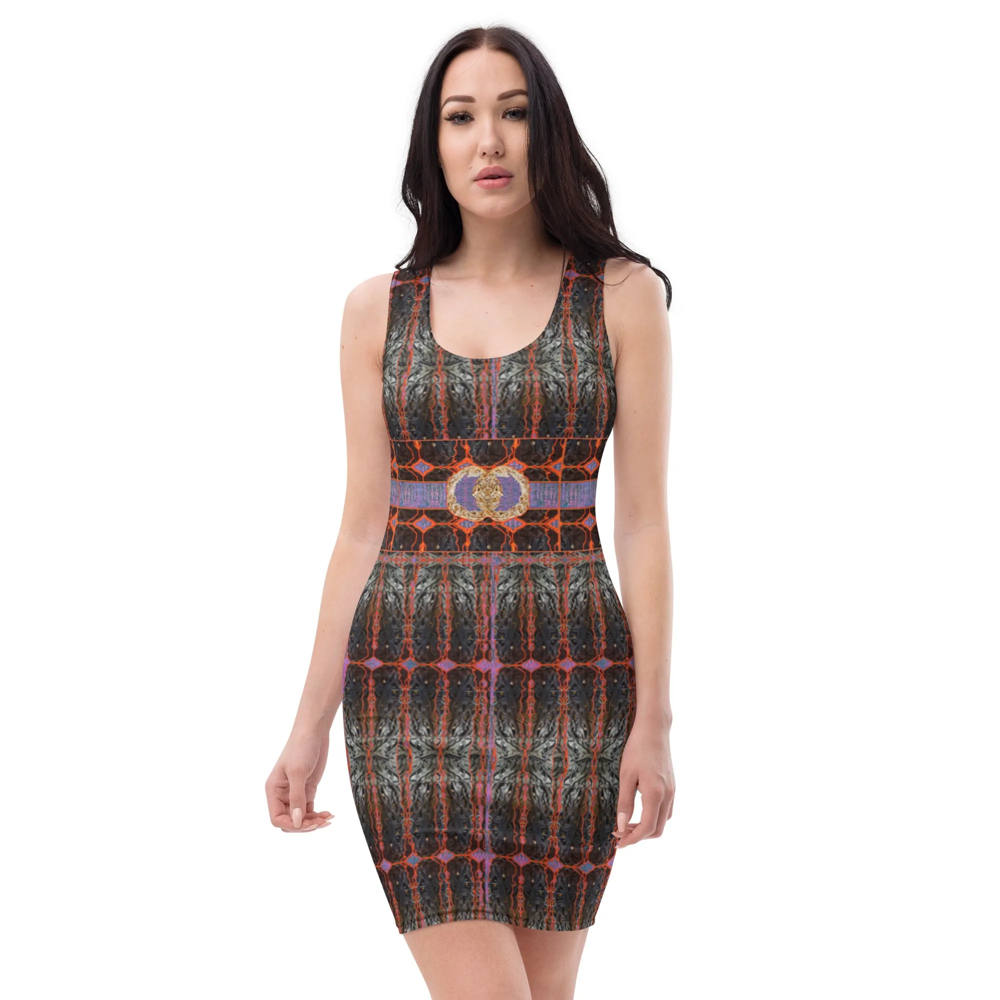 Fitted Sleeveless Bodycon Dress (Her/Muliebris)(Rind#6 Ouroboros Butterfly Belt Tree Link) RJSTH@Fabric#6  RJSTHW2021 RJS