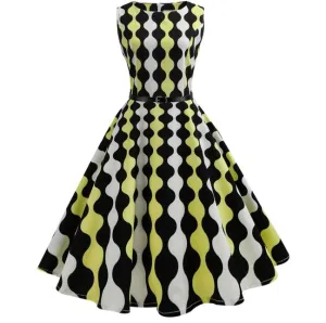 Floral Print 50s Vintage Dress Tunic Sexy Party Dresses
