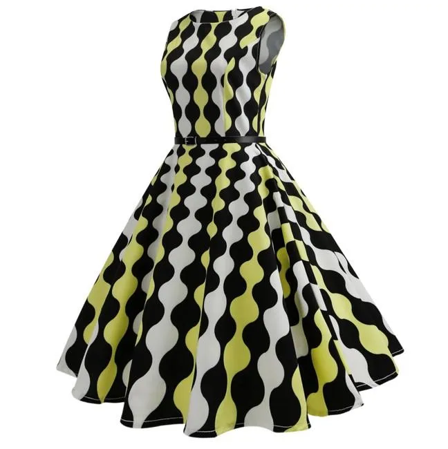 Floral Print 50s Vintage Dress Tunic Sexy Party Dresses