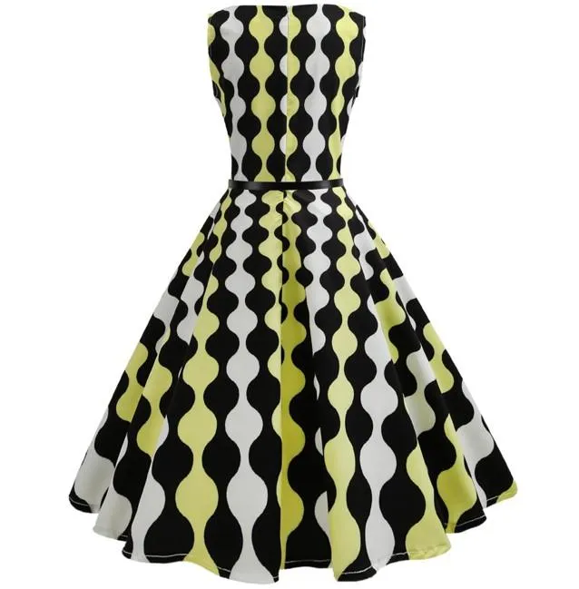 Floral Print 50s Vintage Dress Tunic Sexy Party Dresses