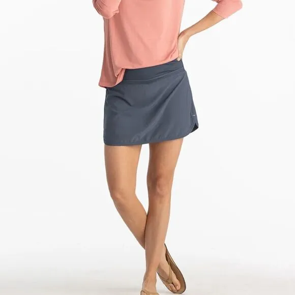 Free Fly Apparel Bamboo-lined Breeze Skort Skirt Shorts Gray UPF 50  Womens M