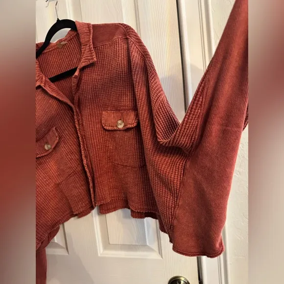 Free People FP One Scout Cropped Jacket NWT Cowboy Brown Size XL