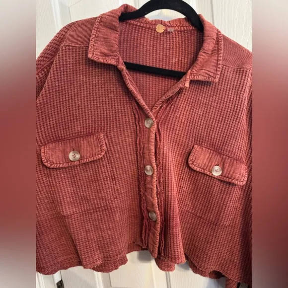 Free People FP One Scout Cropped Jacket NWT Cowboy Brown Size XL