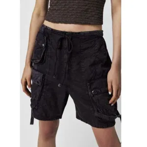 Free People Moon Bay Parachute Shorts Size Large Black