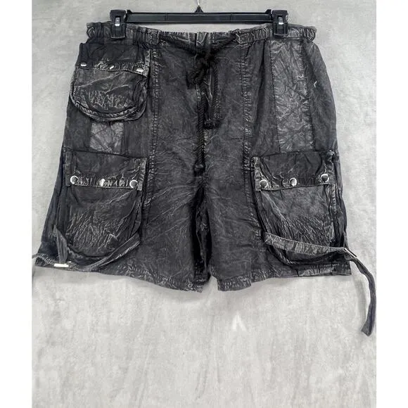 Free People Moon Bay Parachute Shorts Size Large Black
