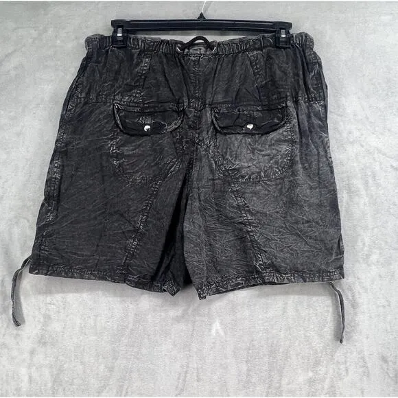 Free People Moon Bay Parachute Shorts Size Large Black