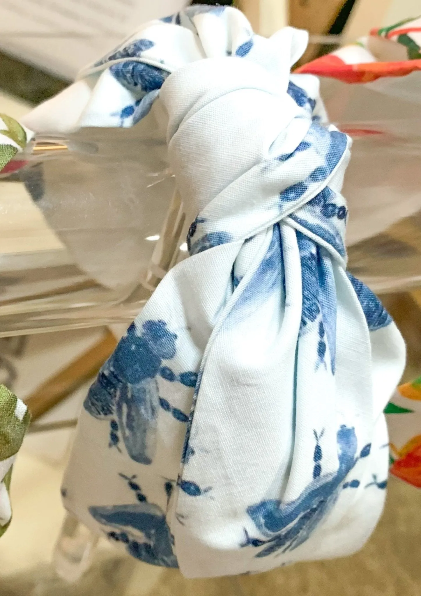 French Blue Bee Top Knot Headband by Brooke Wright
