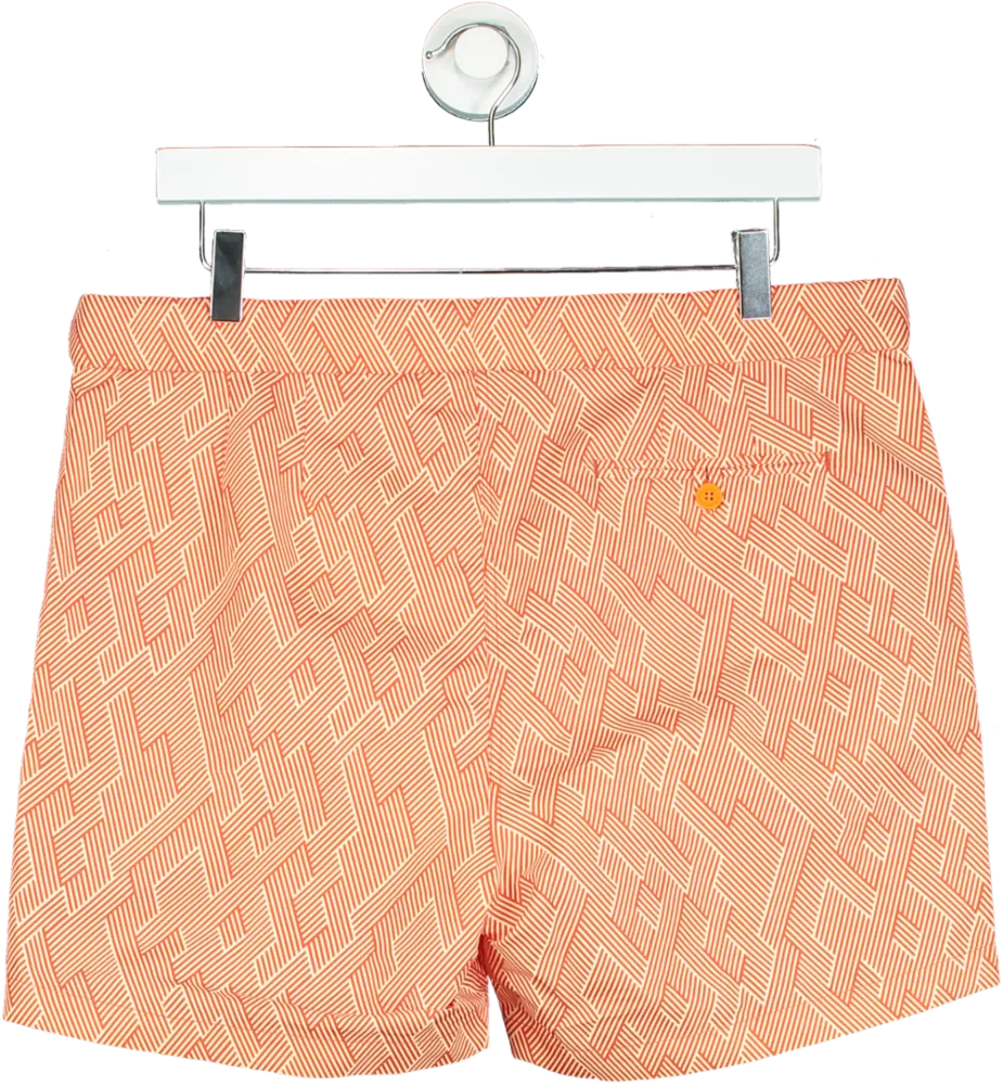 Frescobol Carioca Orange Geometric Swim Shorts UK W32
