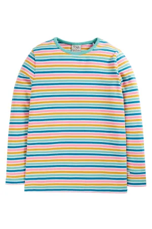 Frugi Lucia Top, Natures Rainbow stripe- Organic Cotton-Children's Clothing