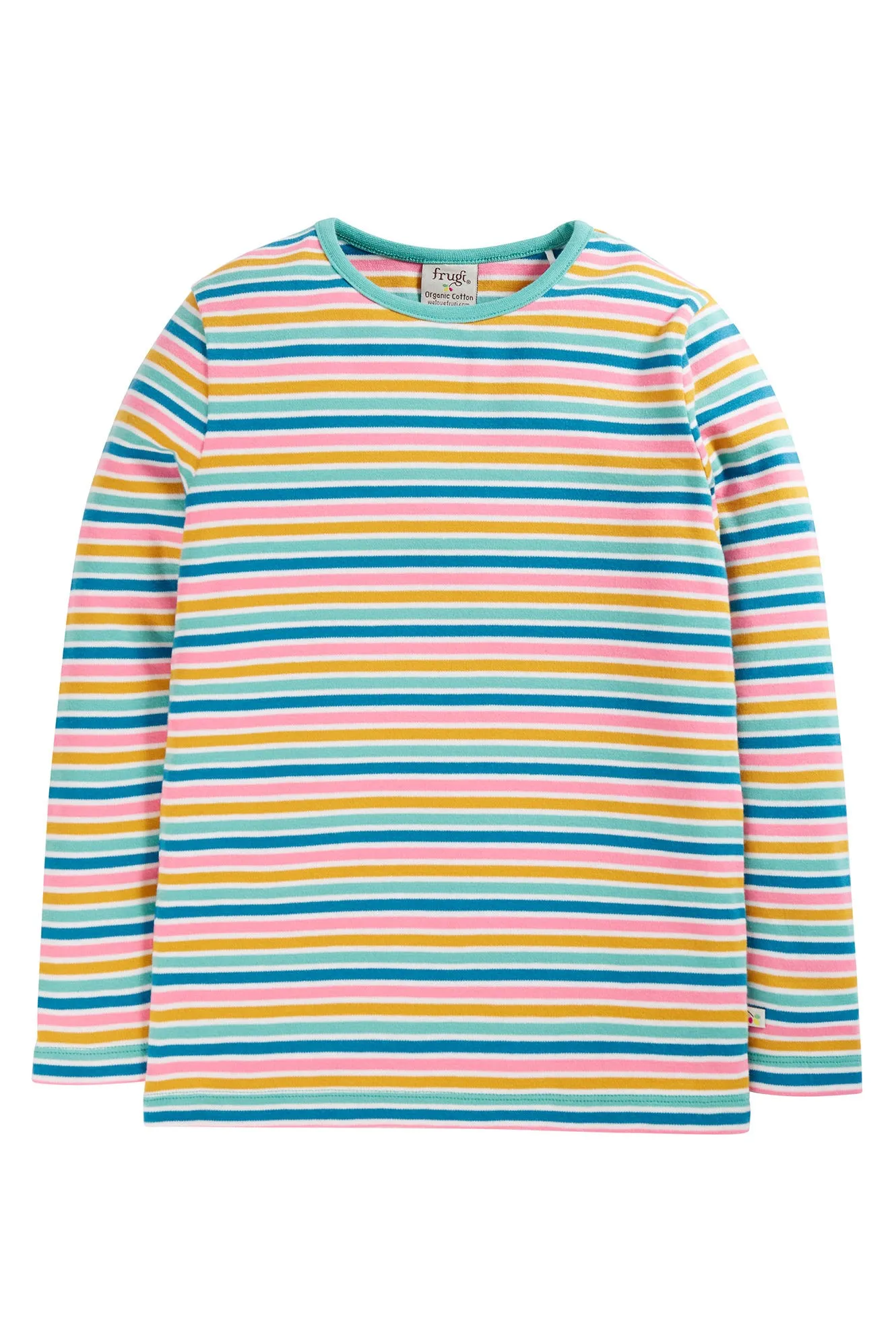Frugi Lucia Top, Natures Rainbow stripe- Organic Cotton-Children's Clothing