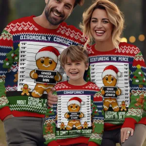 GInger Jailhouse - Personalized Family Ugly Sweater