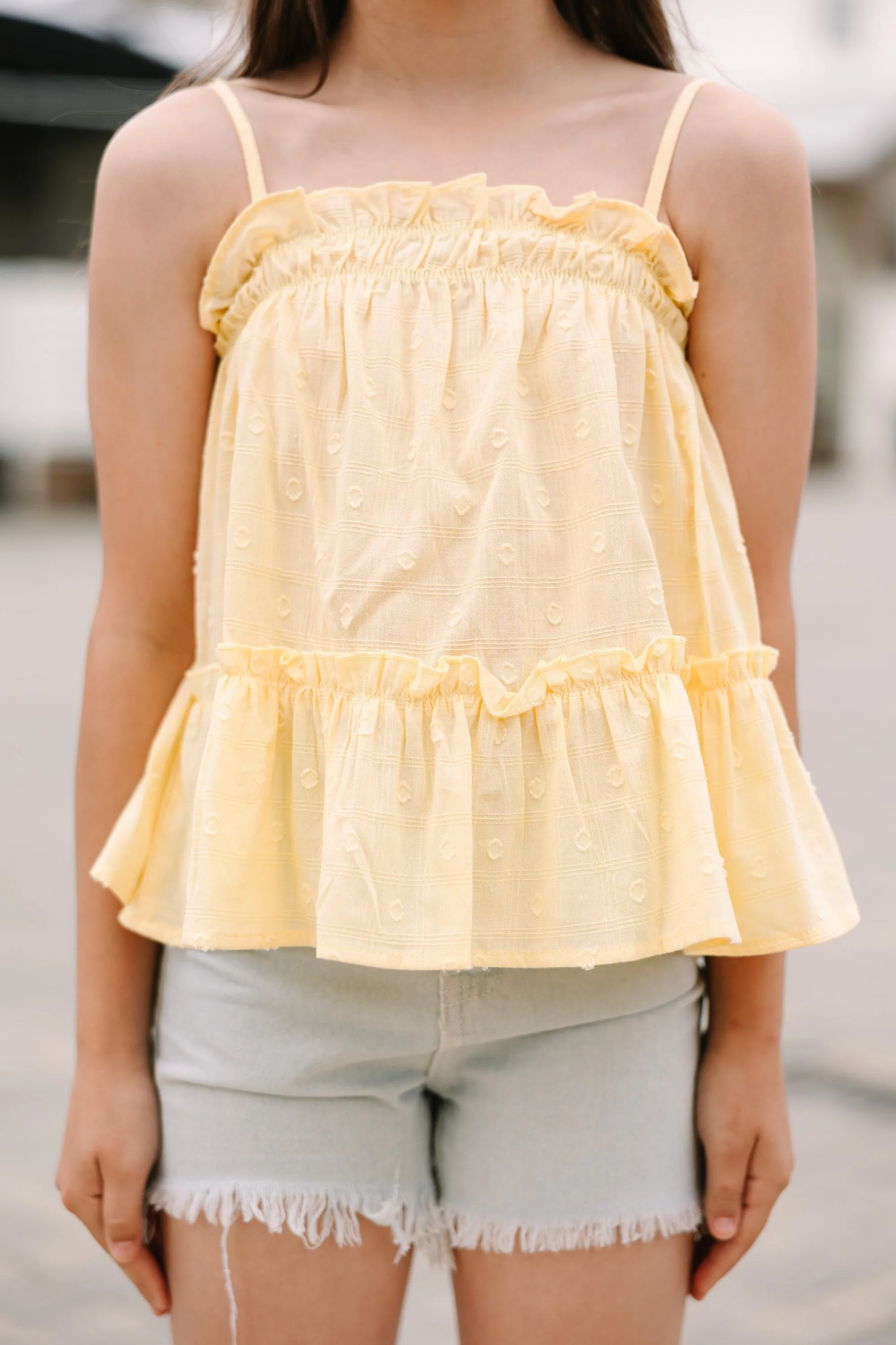 Girls: All Of You Yellow Ruffled Tank