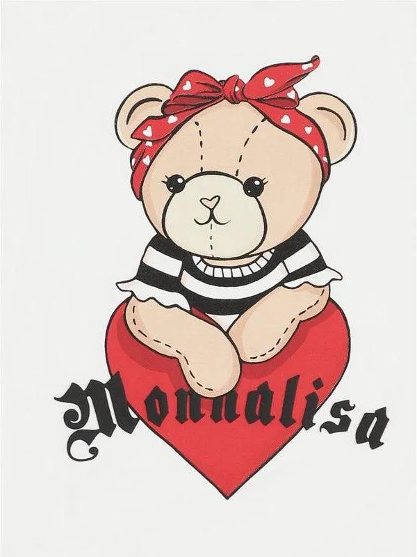Girls Ivory Bear Heart T-Shirt