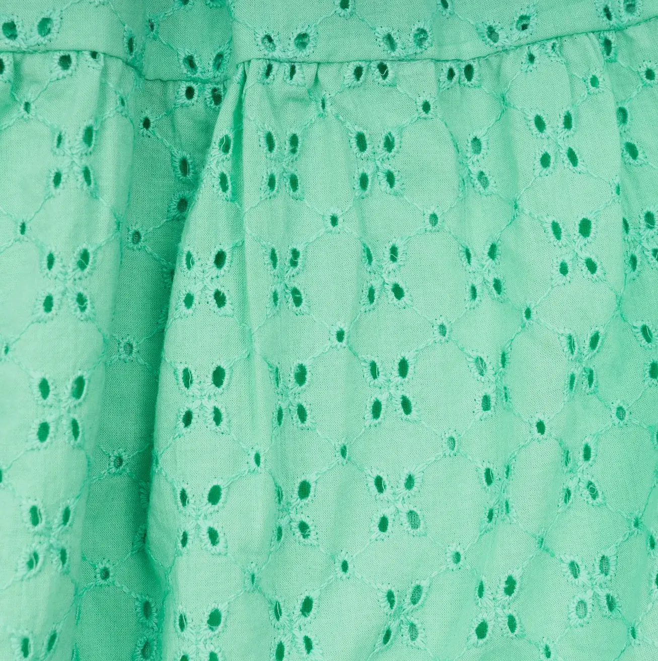Green Eyelet Babydoll Dress-S
