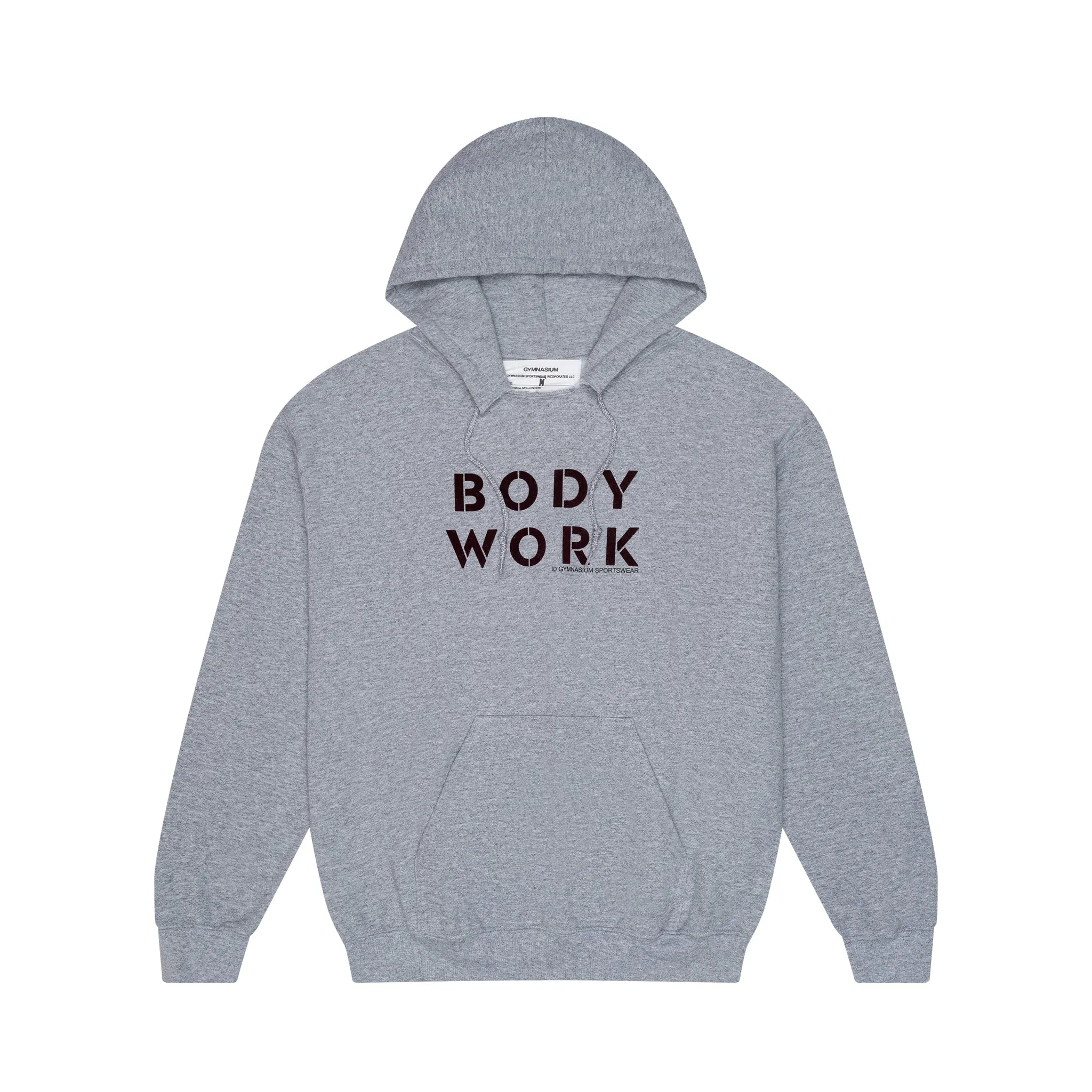GYMNASIUM THE BODY WORK HOODED SWEATSHIRT LIGHT HEATHER GREY