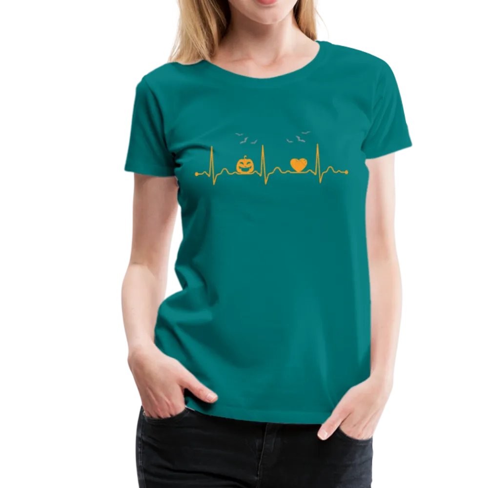 Halloween Heartbeat Women’s Premium T-Shirt (CK1939)