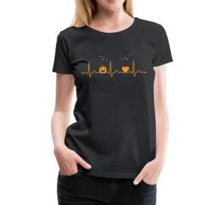Halloween Heartbeat Women’s Premium T-Shirt (CK1939)