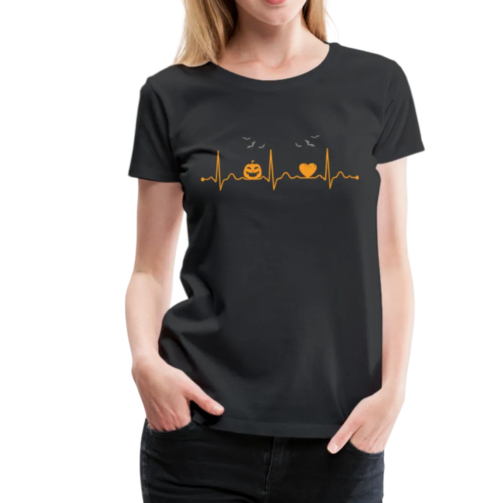 Halloween Heartbeat Women’s Premium T-Shirt (CK1939)