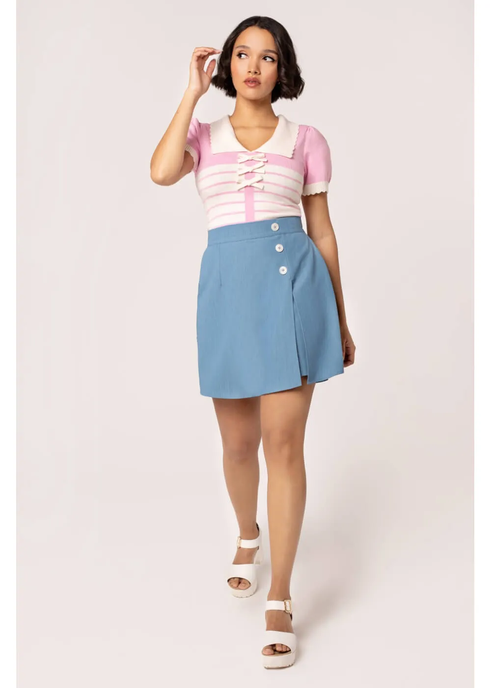 Hell Bunny Rylee Skorts Blue