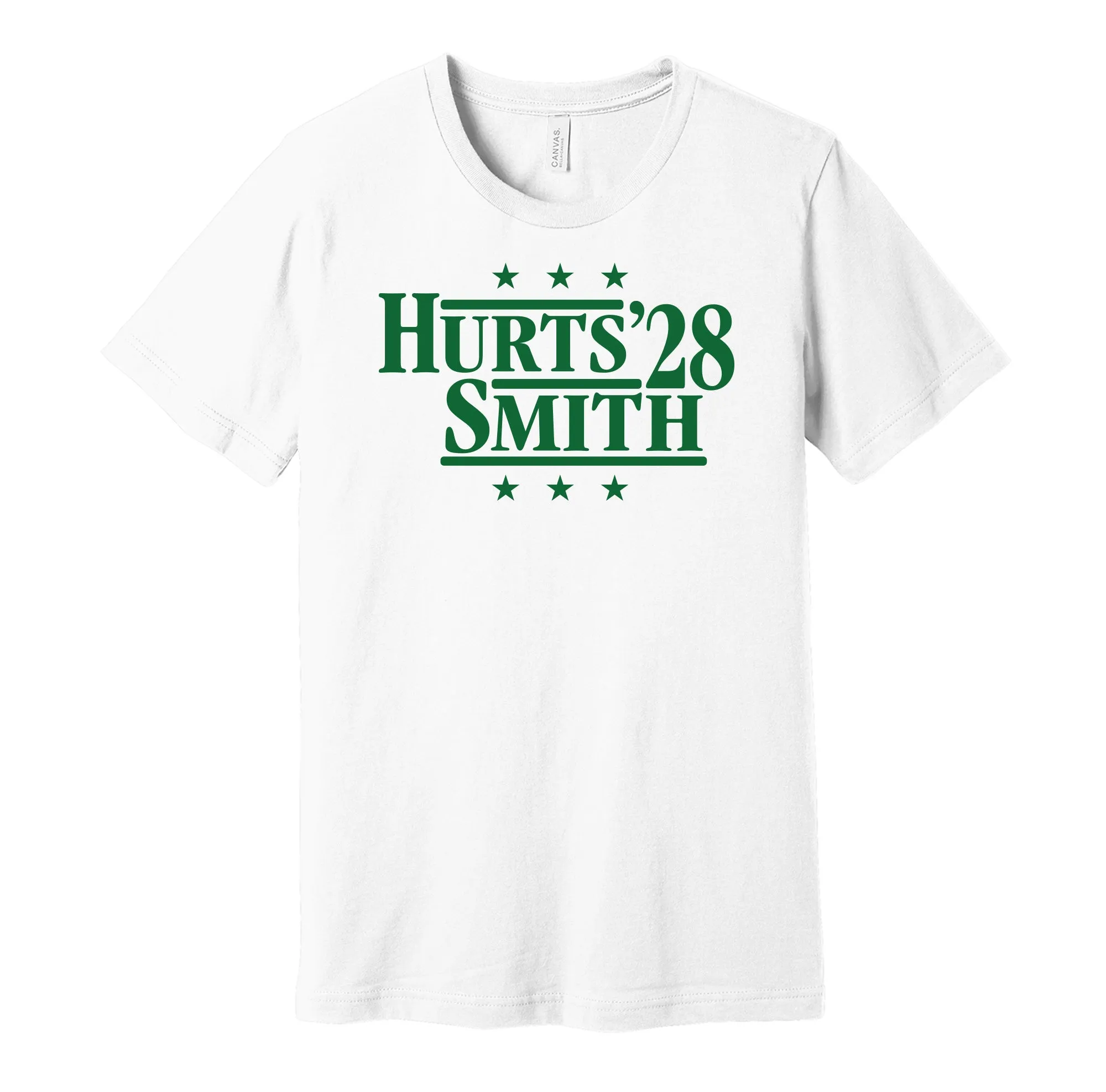 Hurts & Smith '28 - Philadelphia Football Legends Political Campaign Parody T-Shirt - Hyper Than Hype Shirts