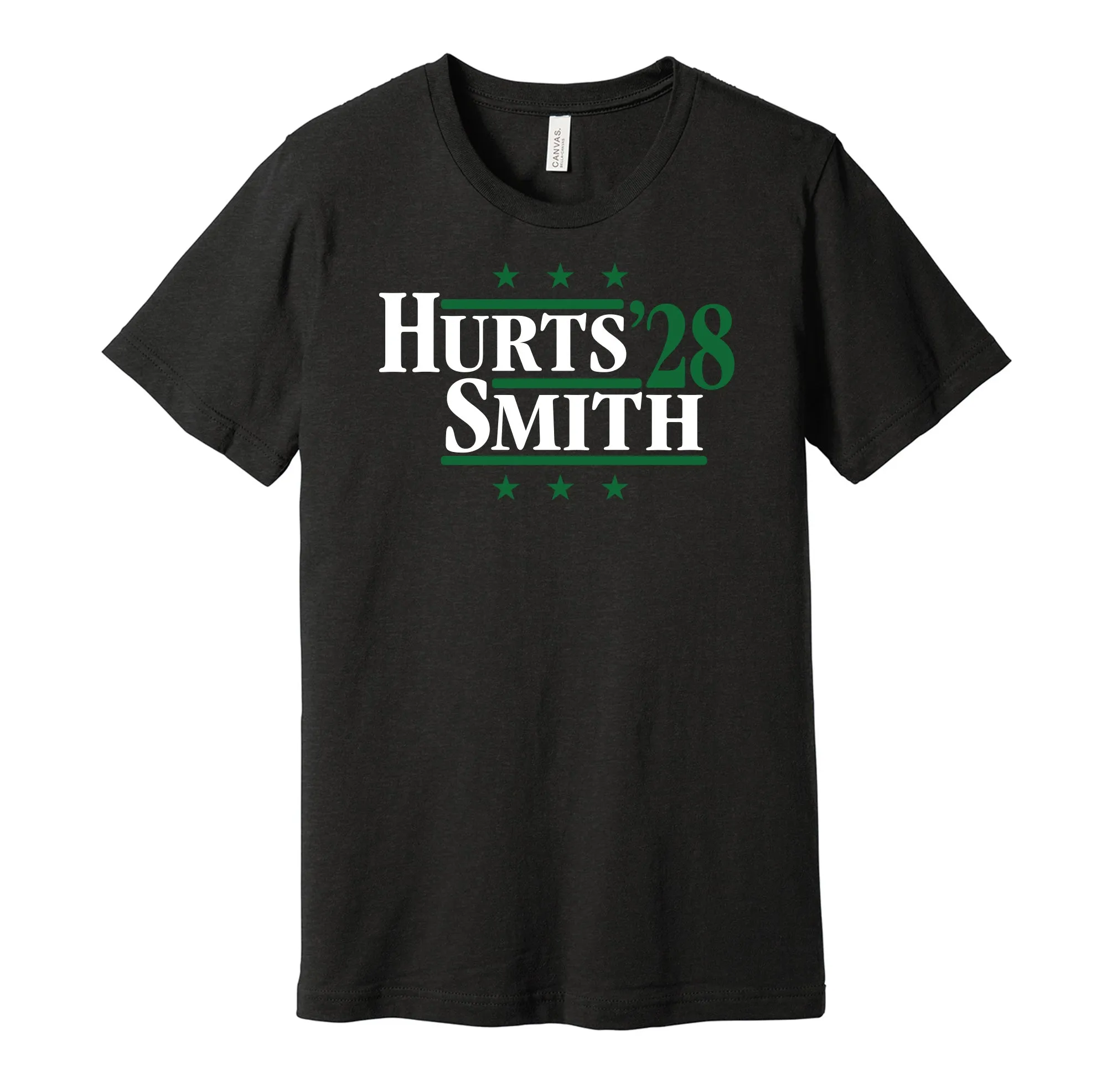 Hurts & Smith '28 - Philadelphia Football Legends Political Campaign Parody T-Shirt - Hyper Than Hype Shirts
