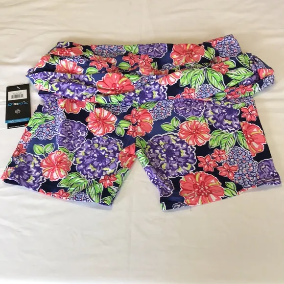 IBKUL Larisa Golf Skort size XL Floral Navy NWT