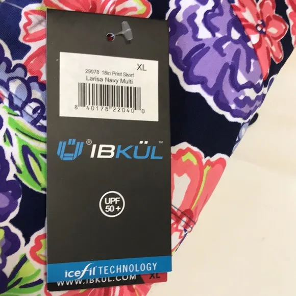 IBKUL Larisa Golf Skort size XL Floral Navy NWT