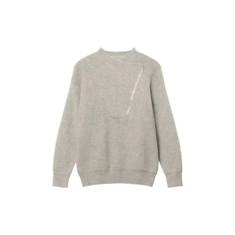 Irregular Half-Zip Sweater