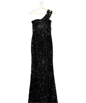 JJ's House Black One Shoulder Floor-length Sequin Prom Dresses With Sequins UK 8