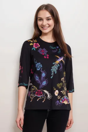 Johnny Was JWLA Ariela Boxy Knit Tee J17124-9