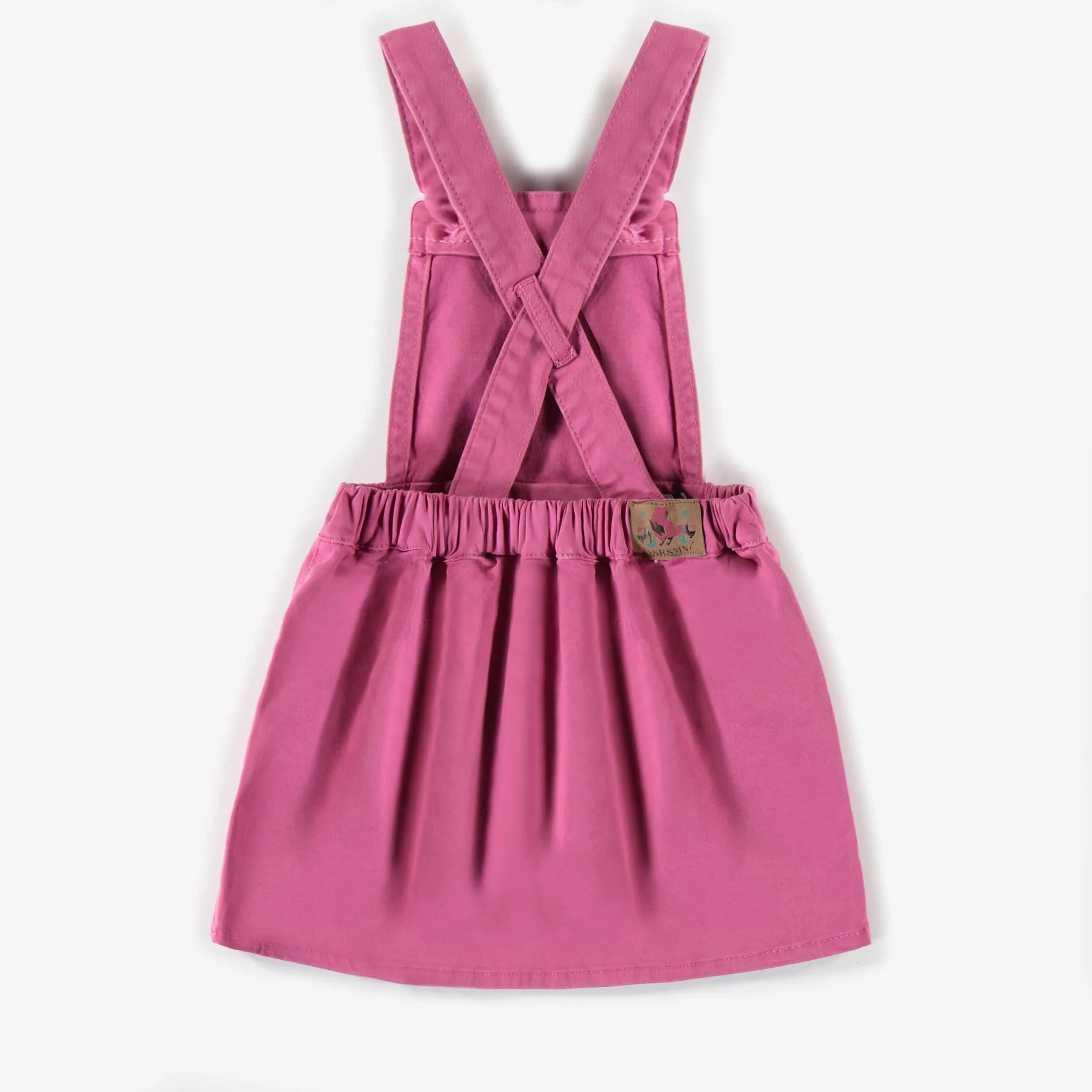 Jumper rose en denim extensible, enfant || Pink stretch denim jumper, child