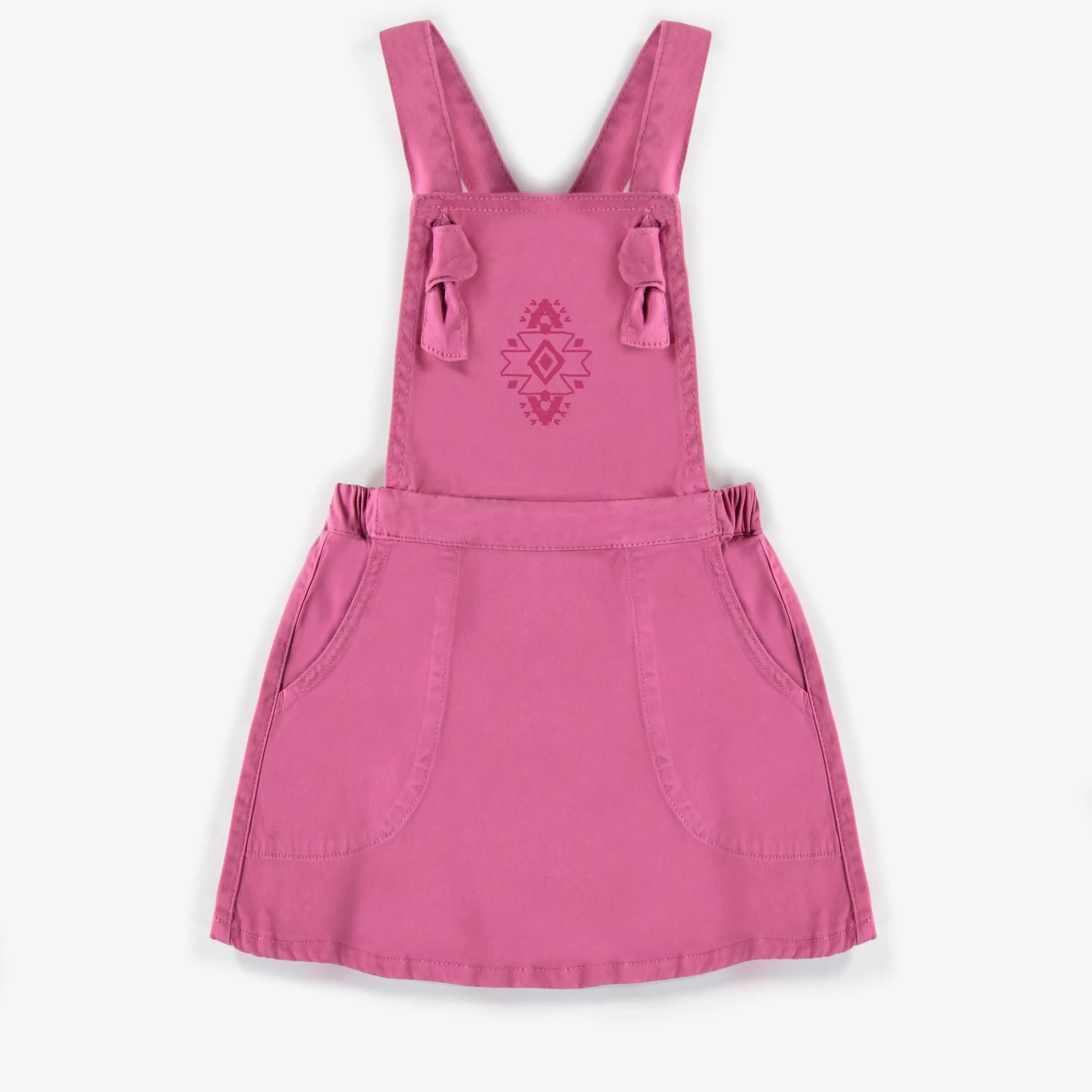 Jumper rose en denim extensible, enfant || Pink stretch denim jumper, child