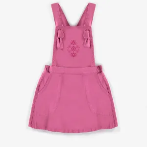Jumper rose en denim extensible, enfant || Pink stretch denim jumper, child