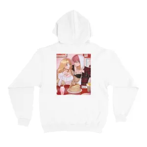 ”Junkie for you" Basic Hoodie White/Light Pink