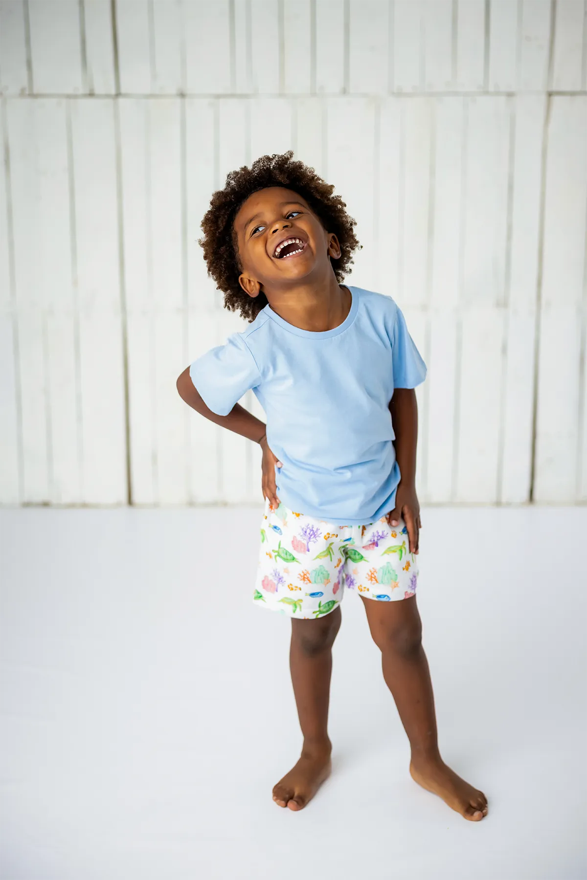 Just Keep Swimming Organic Muslin Shorts