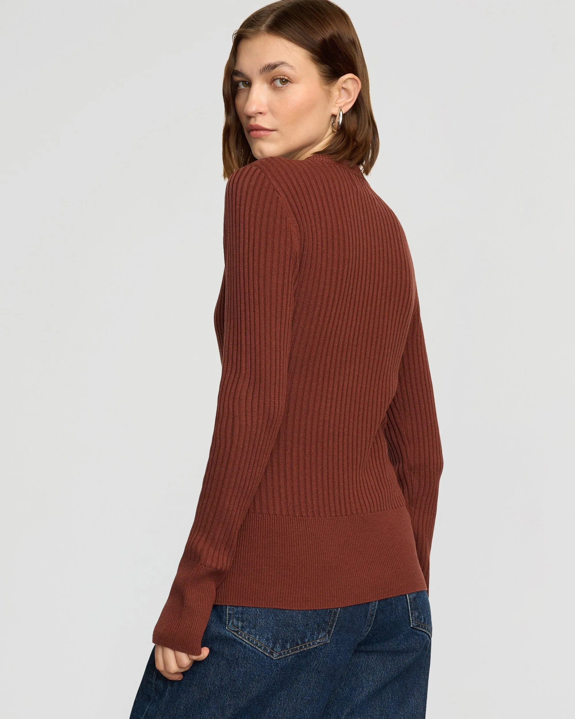Kayla Ribbed Two-Way Zip Sweater