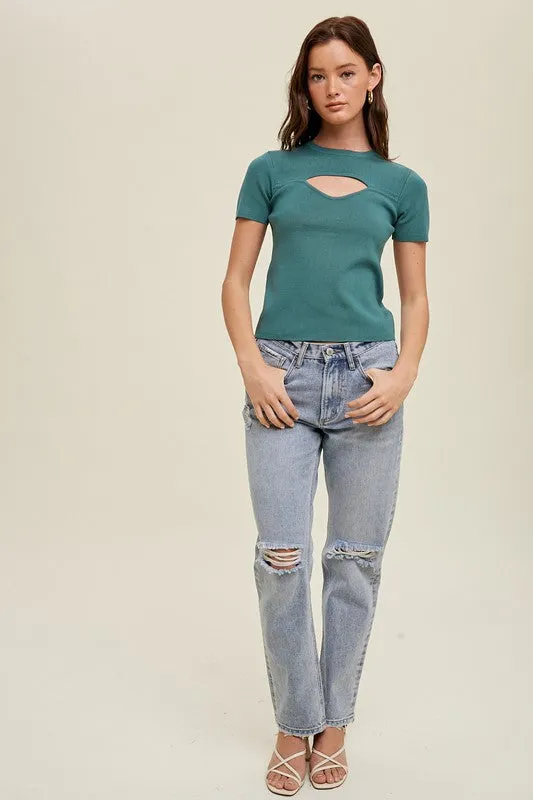 Keyhole S/S Sweater (Juniper)