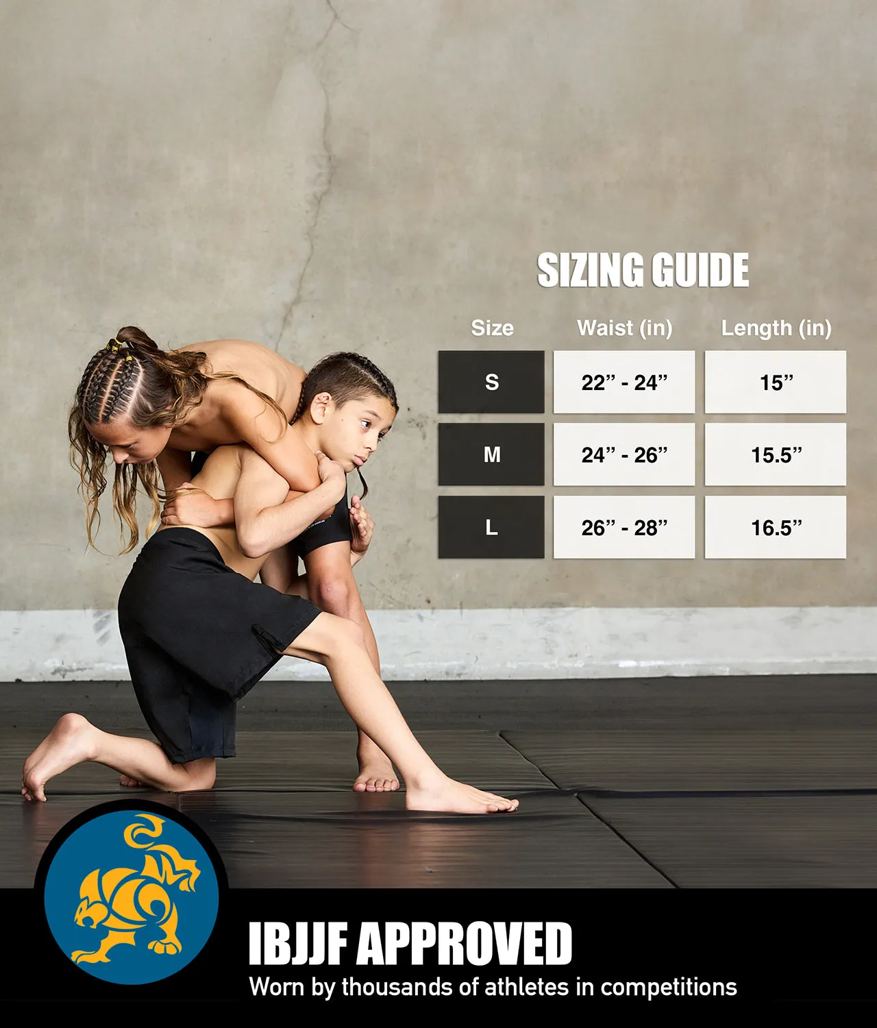 Kids' Black Jack Black MMA Shorts