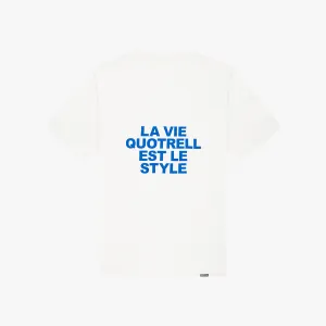 LA VIE T-SHIRT | WHITE/COBALT